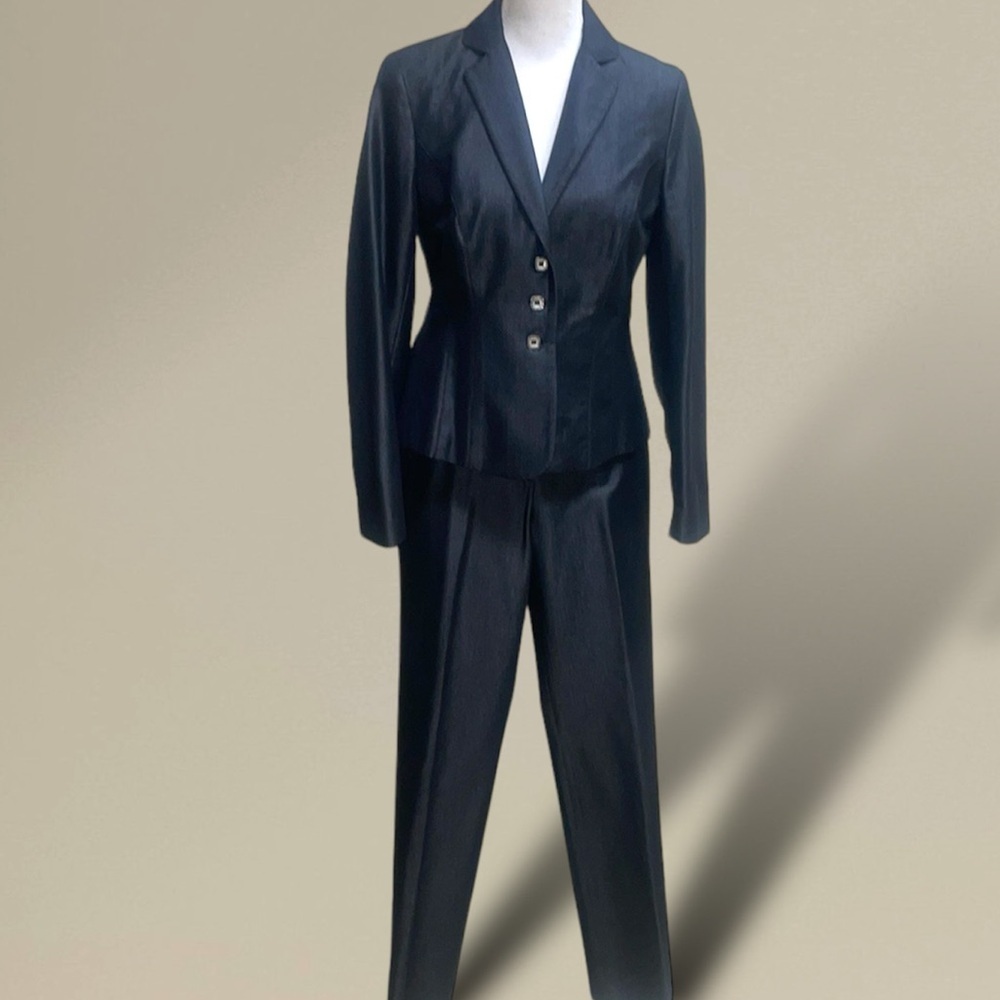 Peace of Cloth 2pc Gray Power Suit in Metallic Graphite Gray Size 6